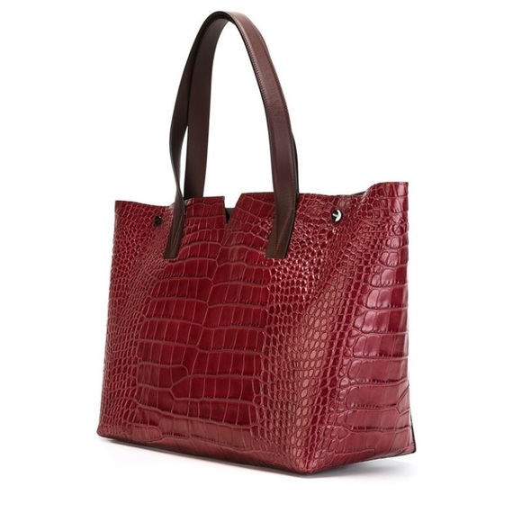 Vince Signature V Crocodile Embossed Tote - Picture 3 of 8